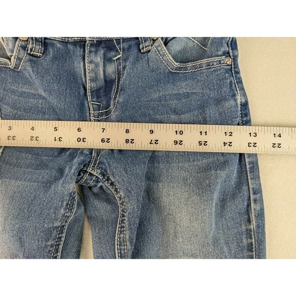 Girls Vigoss the Jagger Skinny Jeans Size 12 Distressed Patch Blue Denim - Picture 9 of 11